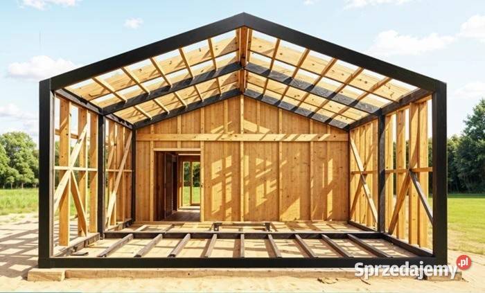 Konstrukcja stalowa domekgarażtaras Łódź