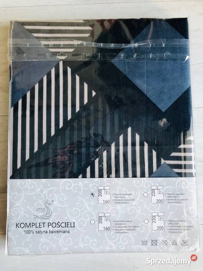 NOWY Komplet pościeli 160x200 satyna bawełniana