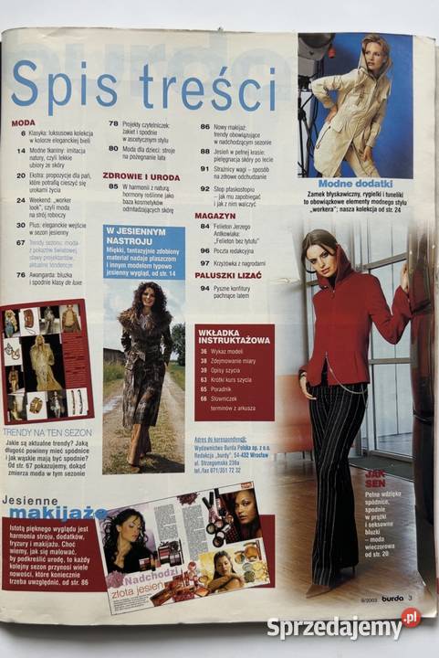 Magazyn Burda 92003 Moda Vintage Wykroje Warszawa