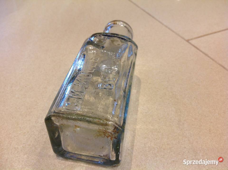 Stara Szklana Buteleczka Aptekarska Sygnowana Nowa Sól