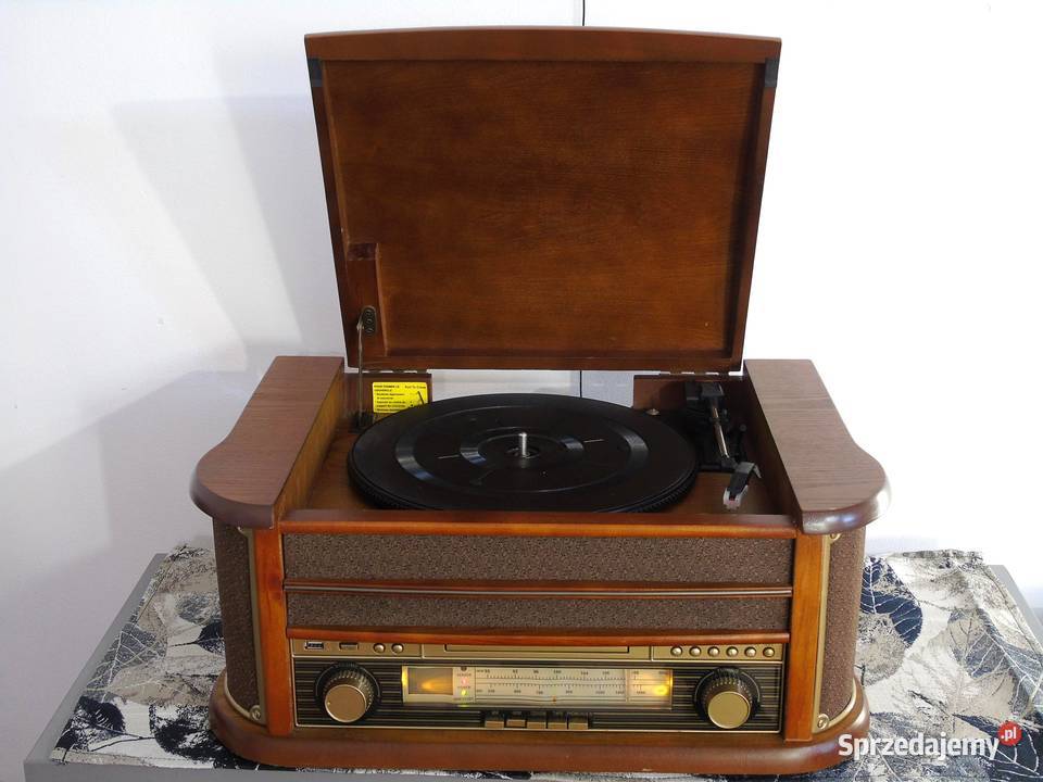 Retro Gramofon z radiem CD USB i magnetofonem i Jasło sprzedam