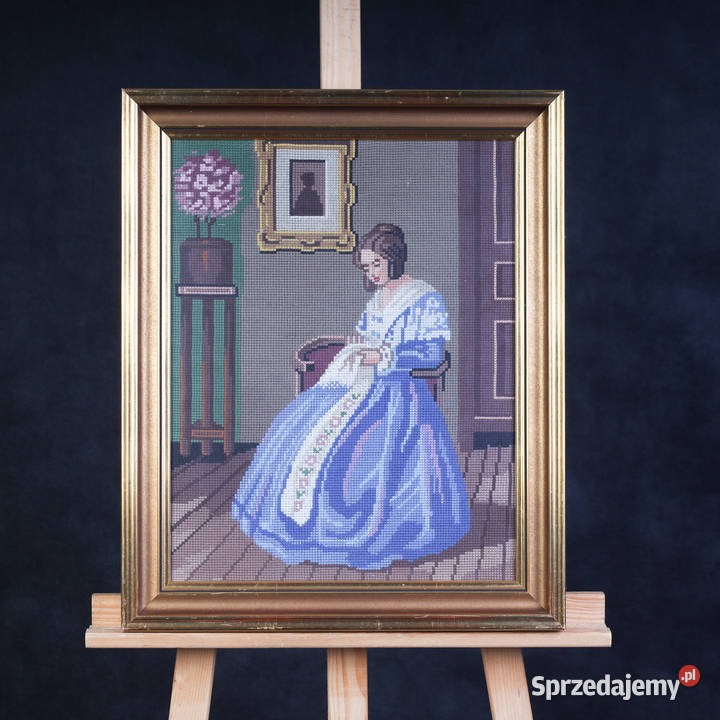 ARTexpert Obraz Haftowany Krzyżykiem Kobieta w Dobrzany