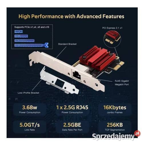 Karta sieciowa 25G PICE na RJ45 NOWA Piekary Śląskie