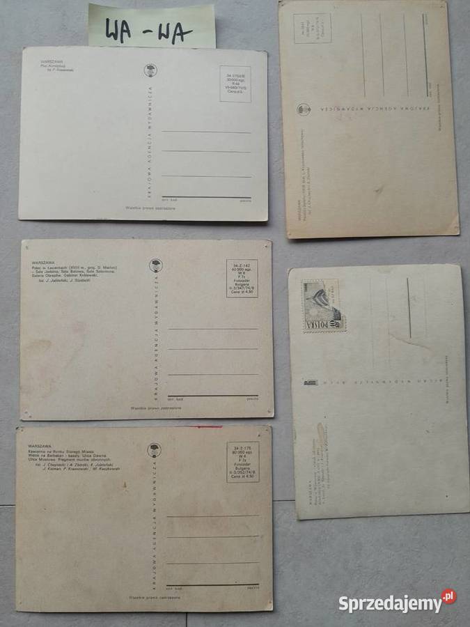 Stare pocztówki PRL kartki pocztowe Warszawa Dąbrowa Górnicza