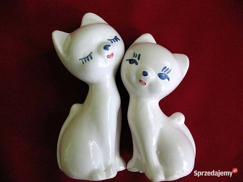 Kot biały mały kotek porcelana 7 x 4 x 3 biały Siedlce