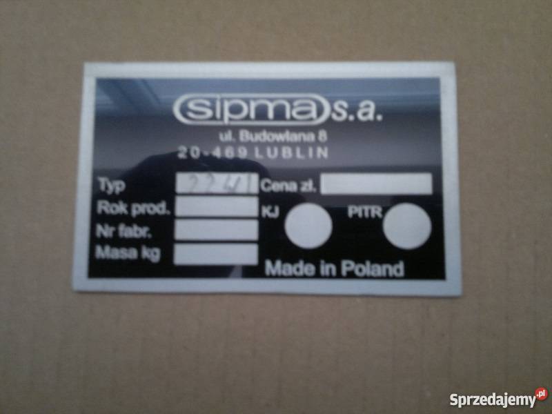 Tabliczki znamionowe do maszyn rolniczych Wola Wiewiecka