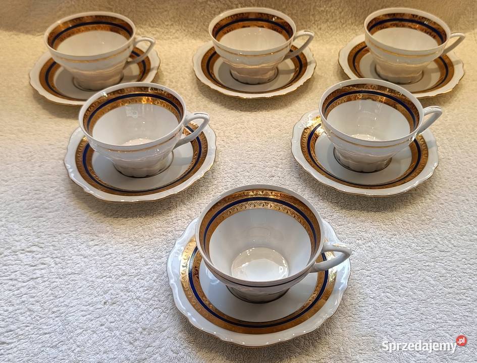 Bogucice Piękny porcelanowy serwis kawowy