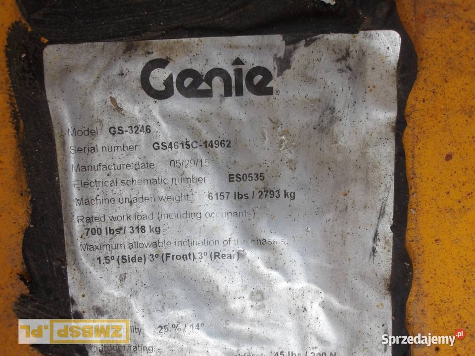 Podnośnik nożycowy zwyżka Genie GS3246 Pleszew