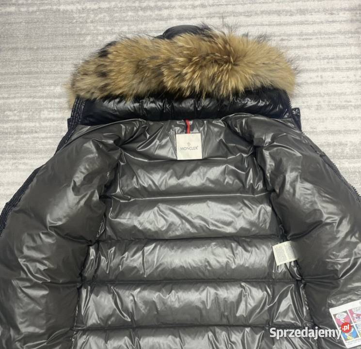Puchowa kurtka męska Moncler czarna z kapturem małopolskie Kraków