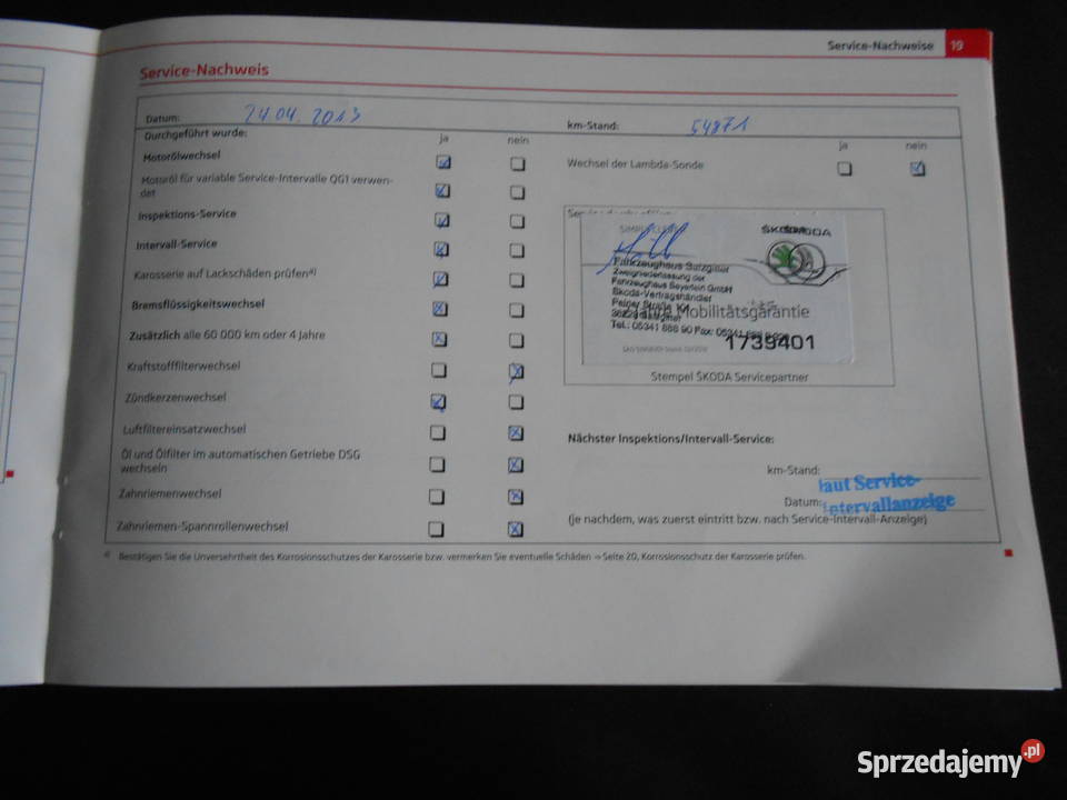 SKODA OCTAVIA II 2009r LIFT 16 MPi 102 SERWIS manualna Witkowo