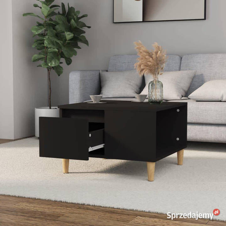 Stolik kawowy czarny 55x55x365 materiał mazowieckie Warszawa