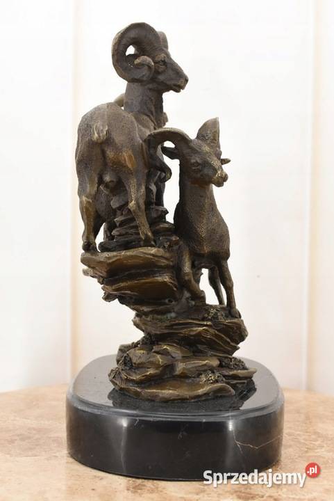 Rodzina Muflonów Na Skale Muflon Kozica Figura Kraków