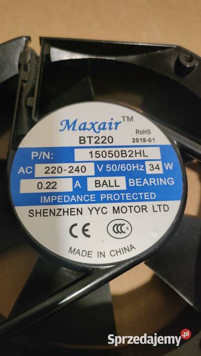 Wentylator do kostkarki do lodu maxair Bt220 Młynki