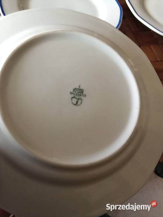 PRL talerzyki deserowe Lubiana 6 Textilimpex biały Łódź