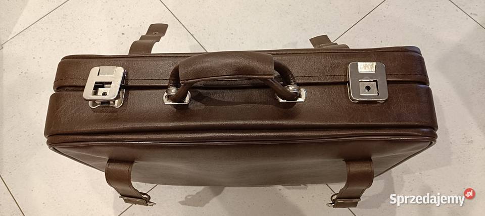 Ładna skórzana torba podróżna vintage PRL Antyki Warszawa