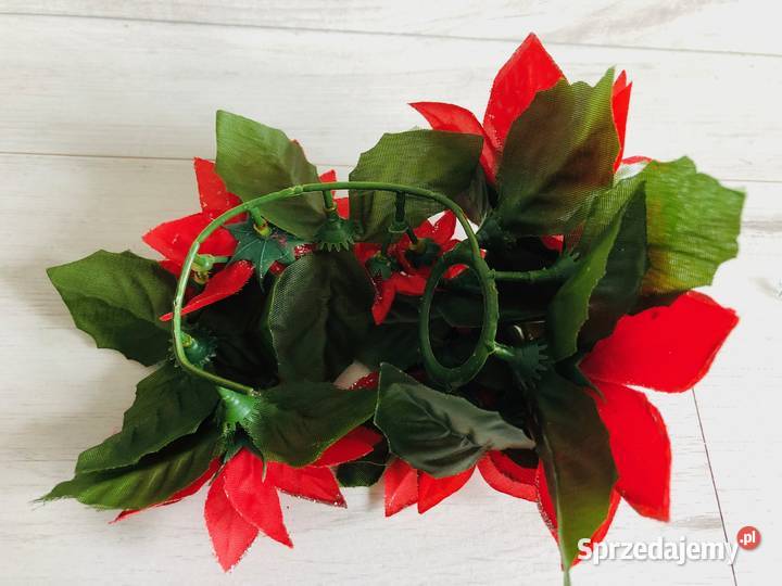 Sztuczne kwiaty ozdoba wiązanka stroik czerwone łódzkie Łódź