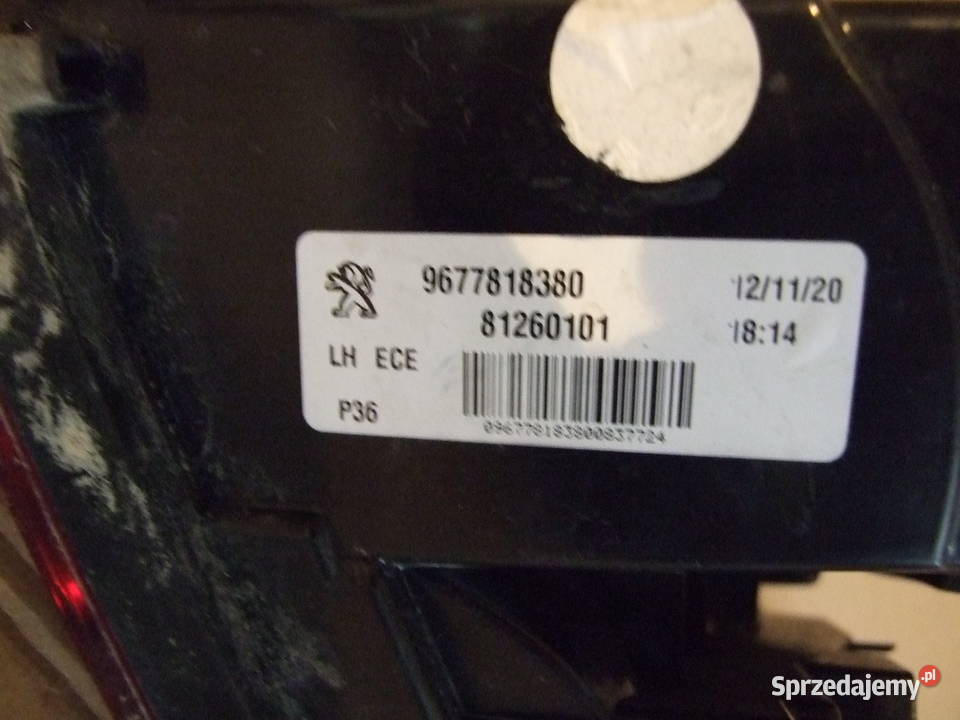 Lampa lewa tył Peugeot 308 podlaskie Białystok sprzedam