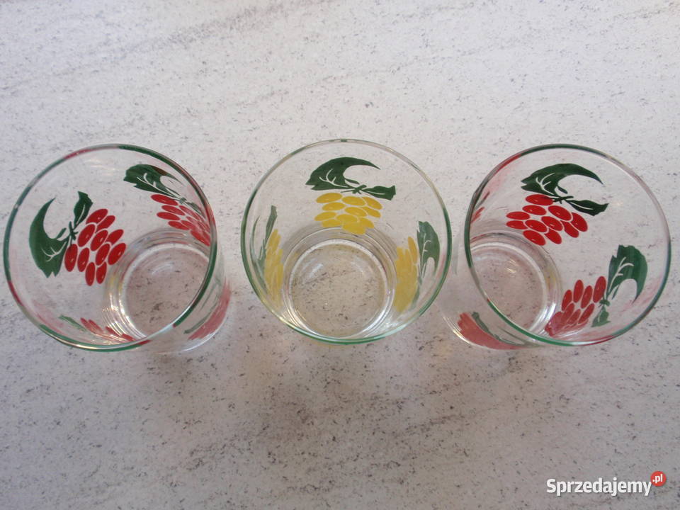 Szklanki malowane z czasów PRLu inny kolor Łódź sprzedam