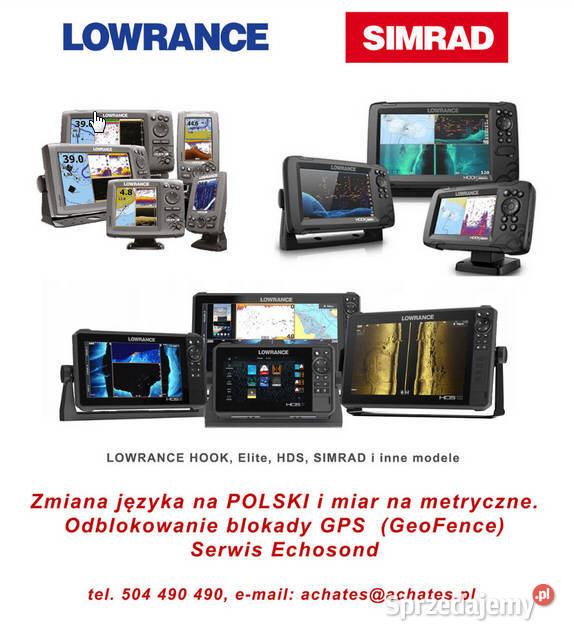 Lowrance język polski SIMRAD Serwis Echosond mazowieckie Sulejówek