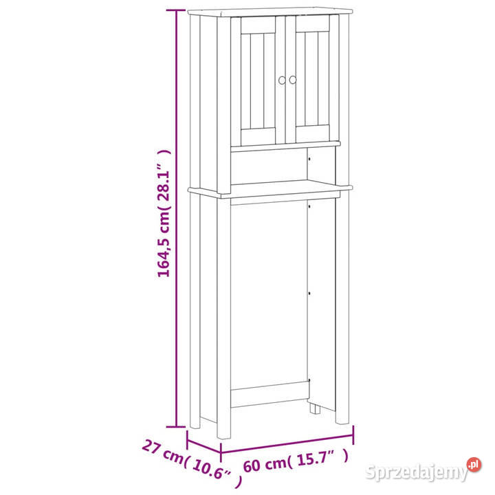 Szafka WC BERG biała 60x27x1645 drewniana Warszawa