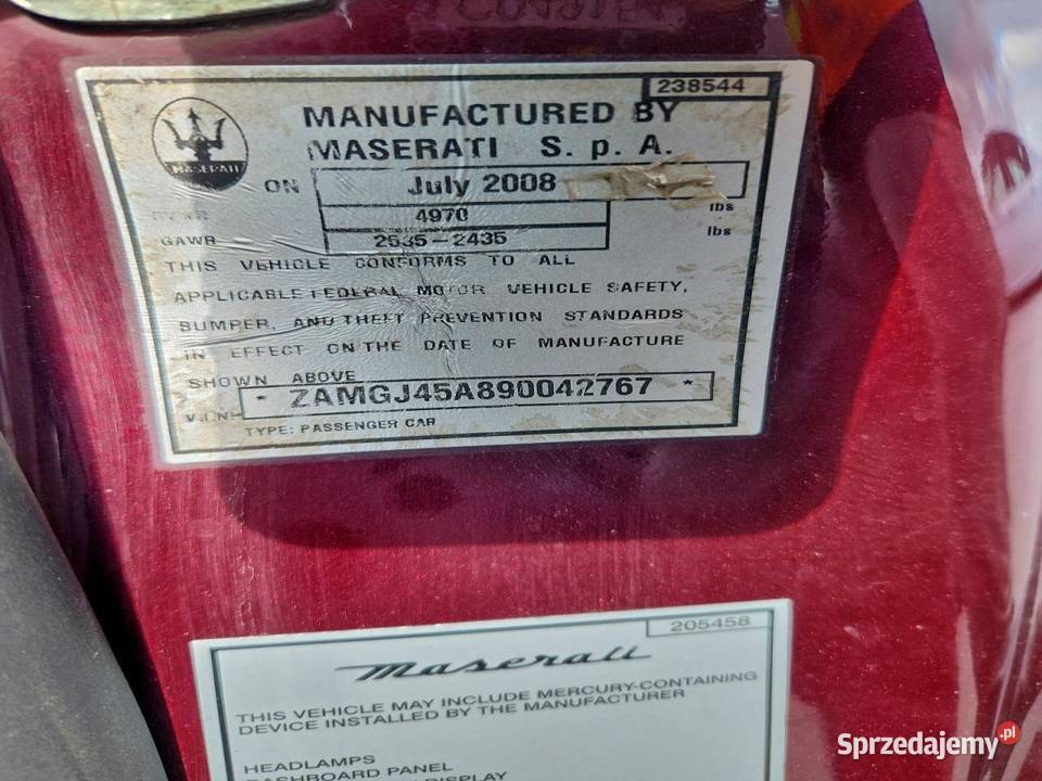 2008 MASERATI GRANTURISMO śląskie