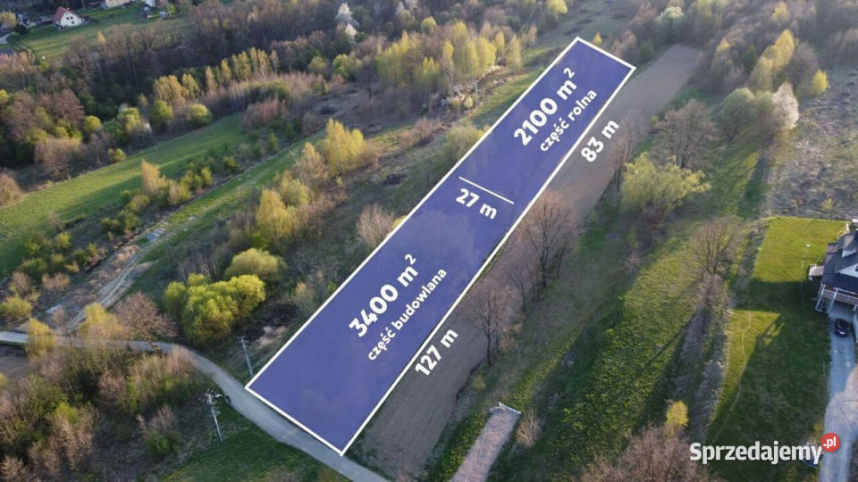 Działka 5500 m PODSTOLICE Gmina Wieliczka budowlana małopolskie