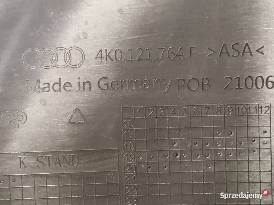 AUDI A6 S6 4K0 KRATKA WLOT POWIETRZA 4K0121764F osobowe Pleszew sprzedam