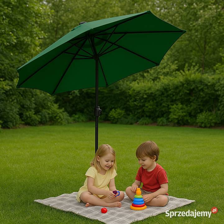 Duży parasol ogrodowy skośny łamany z korbą 6 sprzedam
