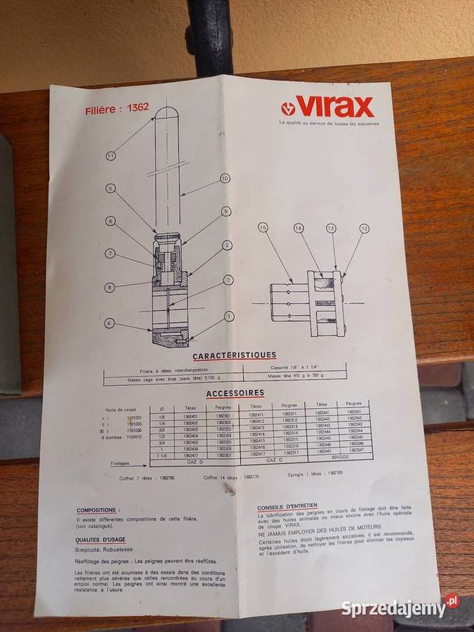 Zestaw gwintownic VIRAX Kolbuszowa
