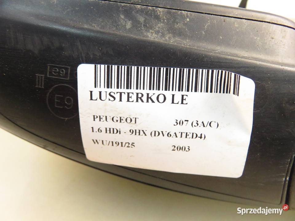 LUSTERKO LEWE PEUGEOT 307 3AC osobowe Części samochodowe