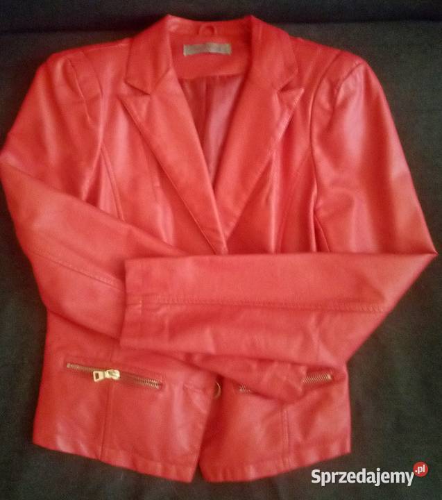 Kurtka żakiet skóropodobna koralowa łódzkie Łódź