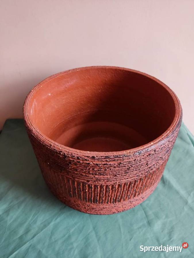 Donica doniczka ceramiczna brązowa fi 30 Głuchołazy sprzedam