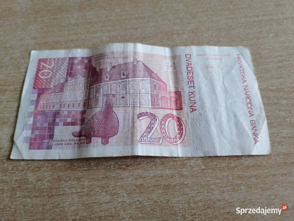 Banknot 20 KUNA Chorwacja kolekcjonerski Poznań sprzedam