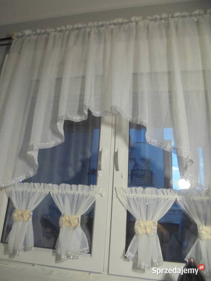 gotowe firanki na okno góra 280100 dół 70x440 Dom i Ogród