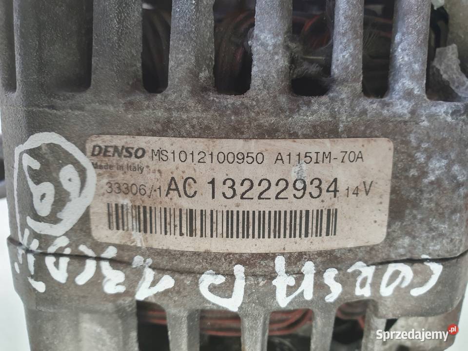 ALTERNATOR Opel Corsa D 13 CDTI denso 13222934 Chełm