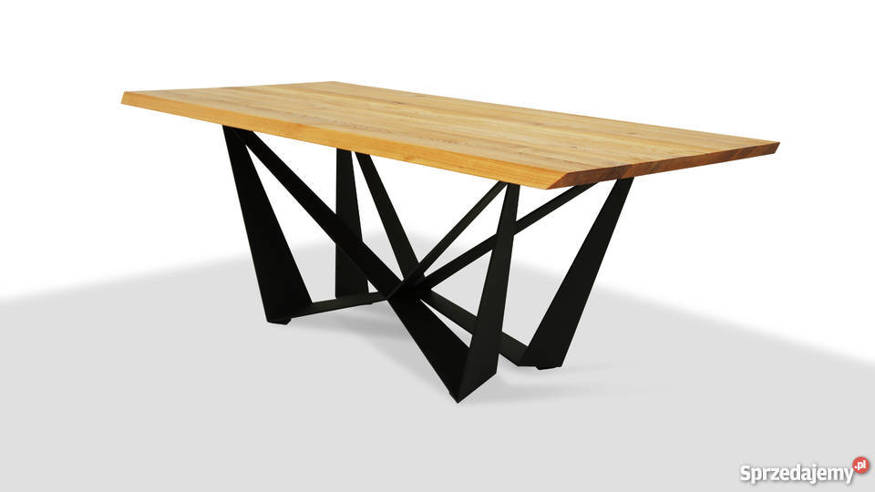 Stół noga metalowa Lite drewno dębowe loft mazowieckie