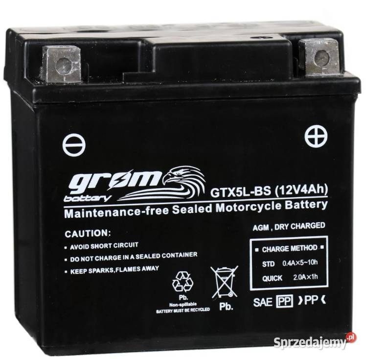 Akumulator motocyklowy GROM GTX5LBS YTX5LBS 12V Sokołów Podlaski