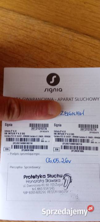 Aparat słuchowy SIGNIA INTUIS P 40 Pozostałe