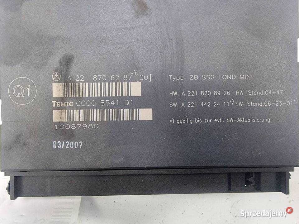 MODUŁ MERCEDES W 221 A2218706287 FOTELA Lipno sprzedam