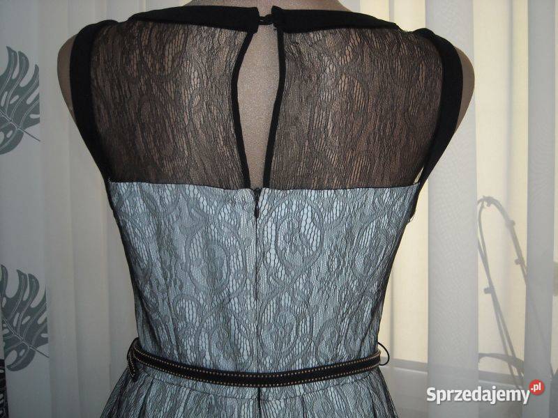 Sukienka szaro czarna koronka zara s Lubartów