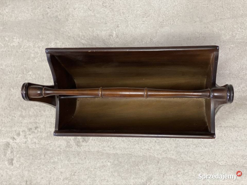Gazetnik vintage MCM orzech