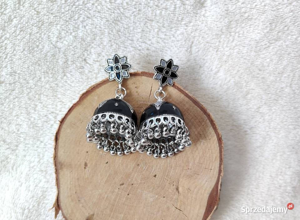 Kolczyki dzwonki jhumki jhumka czarny kolor zachodniopomorskie Szczecin