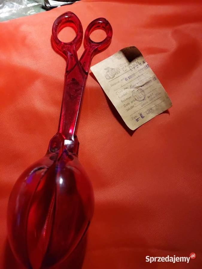 PRL Nowe łyżki czerwone składane tworzywo Wrocław sprzedam