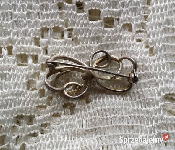 Stara angielska broszka plecionka Ochojno