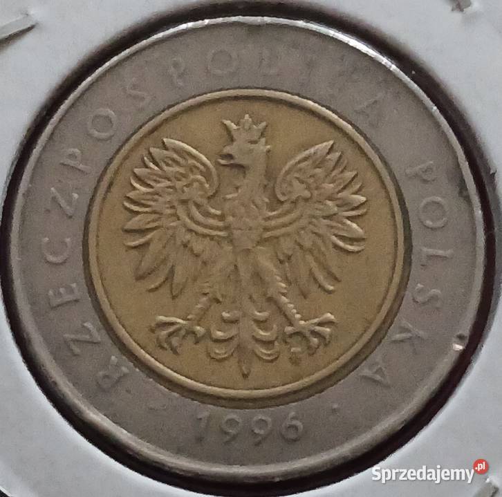 5 złotych 1996 r destrukt mennicy przesunięcie Konin