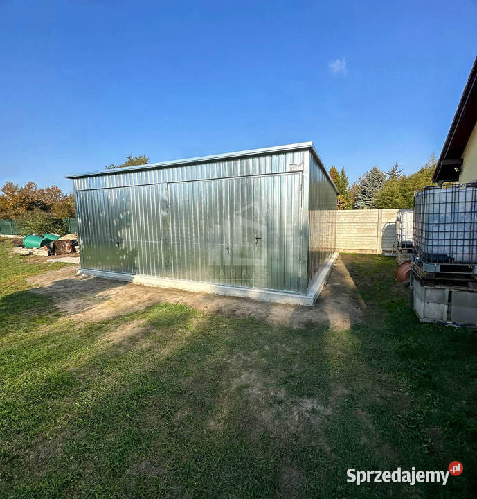 Garaż blaszany 6x6m 2x brama uchylna 2x okno Tychy