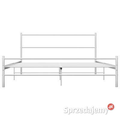 vidaXL Rama łóżka biała metalowa 140 x 200 mazowieckie Warszawa
