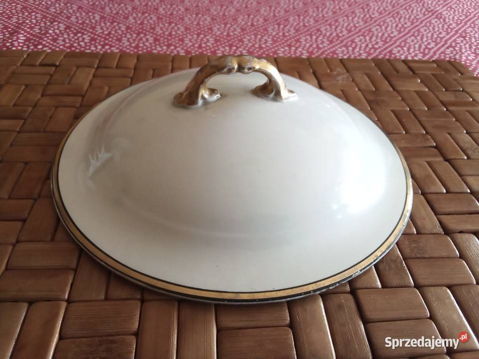 Nie Prl pokrywką waza złocona biały