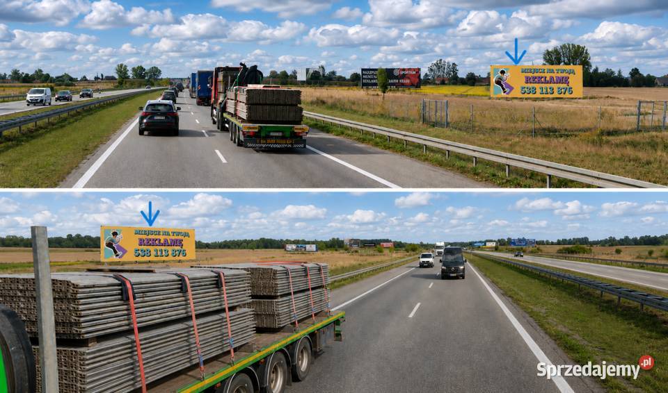 Wynajem powierzchni reklamowej autostrada A2 łódzkie reklama