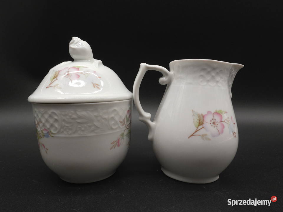 Zestaw Porcelanowy Cukiernica i Mlecznik